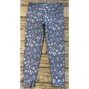 Eddie Bauer Girls Gray Cheetah Print Tights Size 7/8